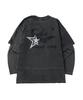 Sseleupe Flame Star Layered Long Sleeve Tee Pigment Charcoal
