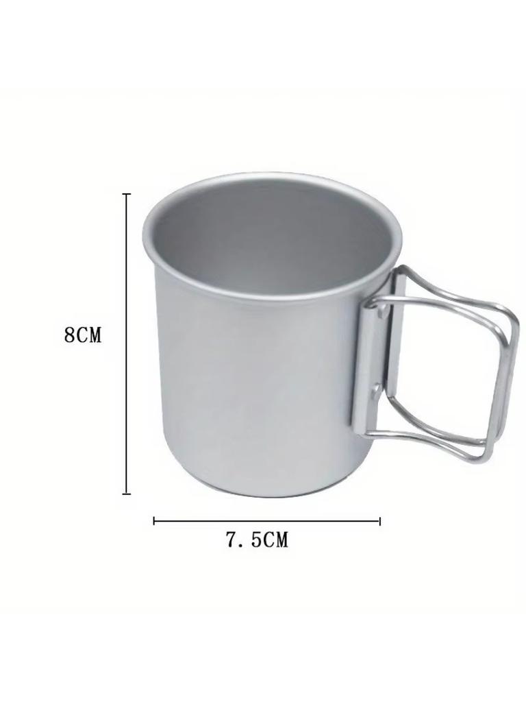 Wholesale Outdoor Camping Cup With Foldable Handle Portable Ultra-light Aluminum Alloy Mug For Outdoor Hiking Cooking 300ml