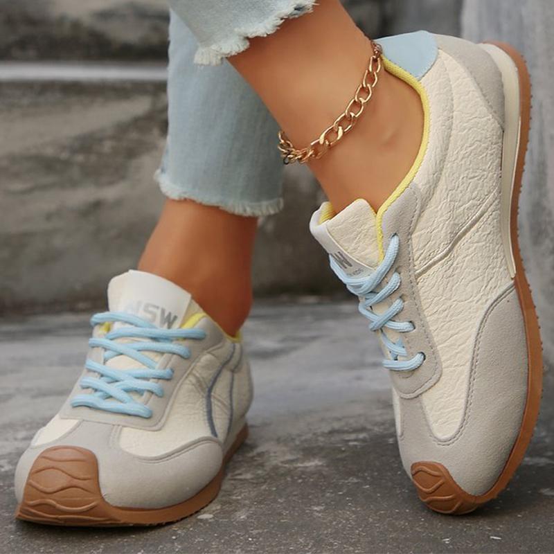 Fashion Fashion Mix Color Sneakers for Women 2025 Letter Print Lace Up Sports Shoes Woman All Match Non Slip Lightweight Shoes Ladies