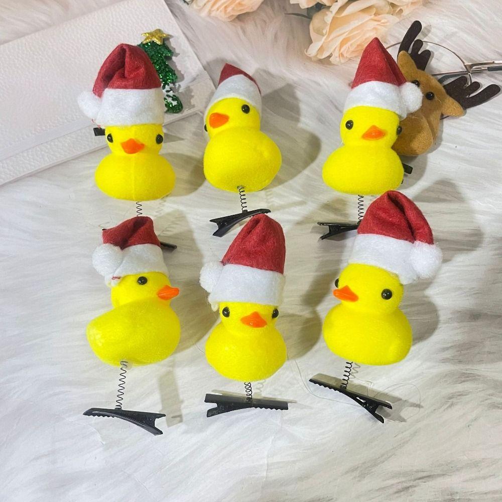 10pcs Little Yellow Duck Spring Hair Clip Cartoon Headwear Hair Styling Tool Hairpin  Hair Accessory
