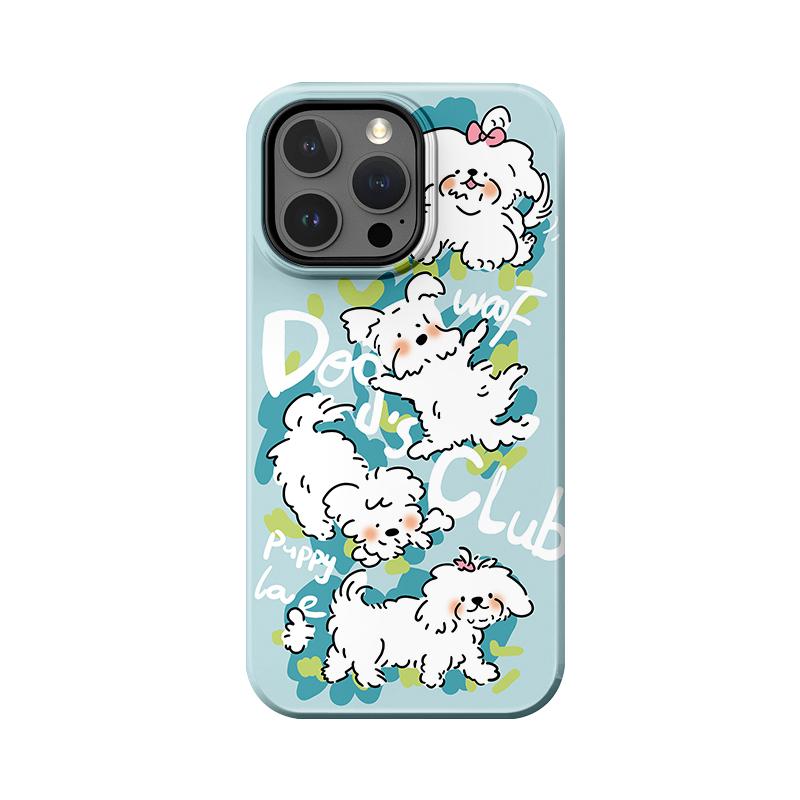 

Sublimation Coated Glossy Phone Case Hard Plastic +TPU Soft TPU Shell White Dogs Patterned Full Protective Back Cover for iPhone Samsung iPhone 7 / iPhone 8