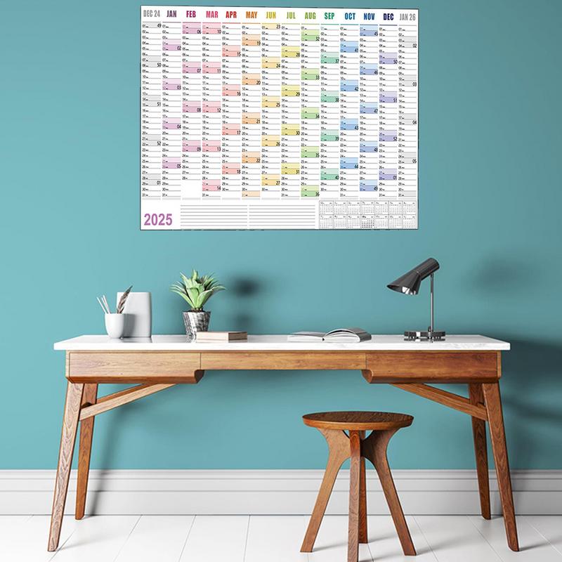 Yearly Wall Calendar Yearly Wall Planner With Adhesive Dots 74.2x52.5cm/29.21x20.67 Inch Paper Calendar Annual Wall Planner