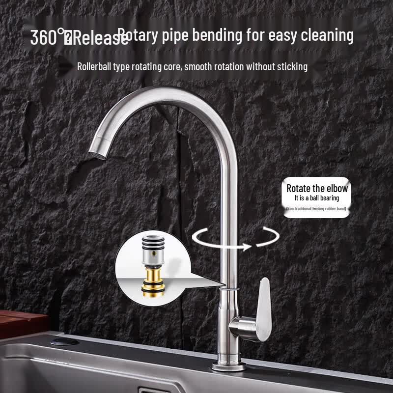Furonghua Household Kitchen Stainless Steel Single Cold Faucet