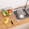 Adjustable Stainless Steel Sink Dish Rack Kitchen Fruit Drain Rack Adjustable and Expandable