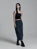 Miteula Wave Damage Denim Long Skirt _ Indigo
