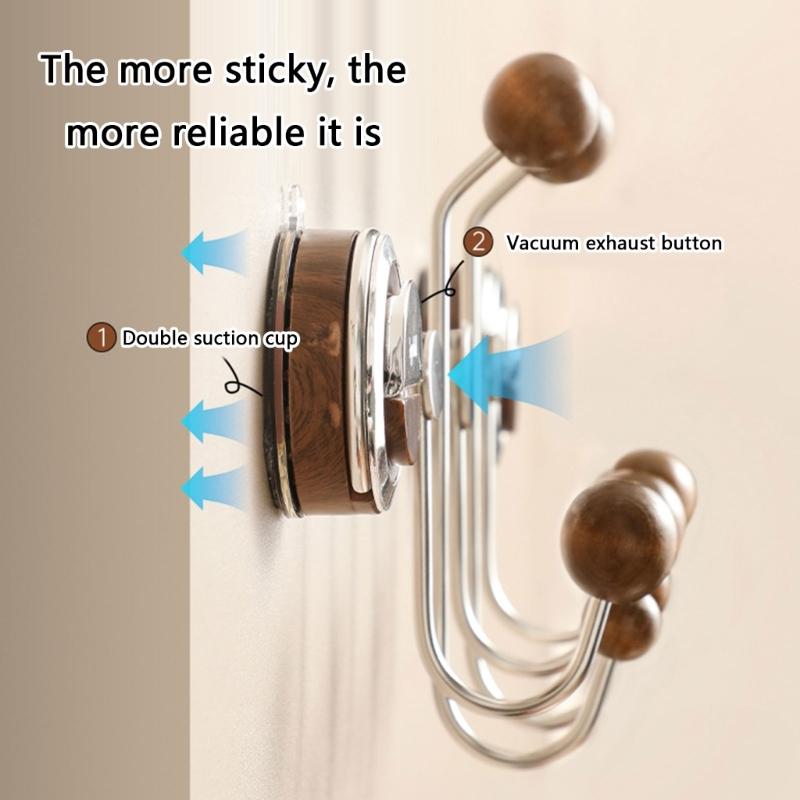 Suction Cup Hook for Bedroom Bathroom Door Mounted Living Room Clothes Hanger Strong Load Capacity Storage Rack