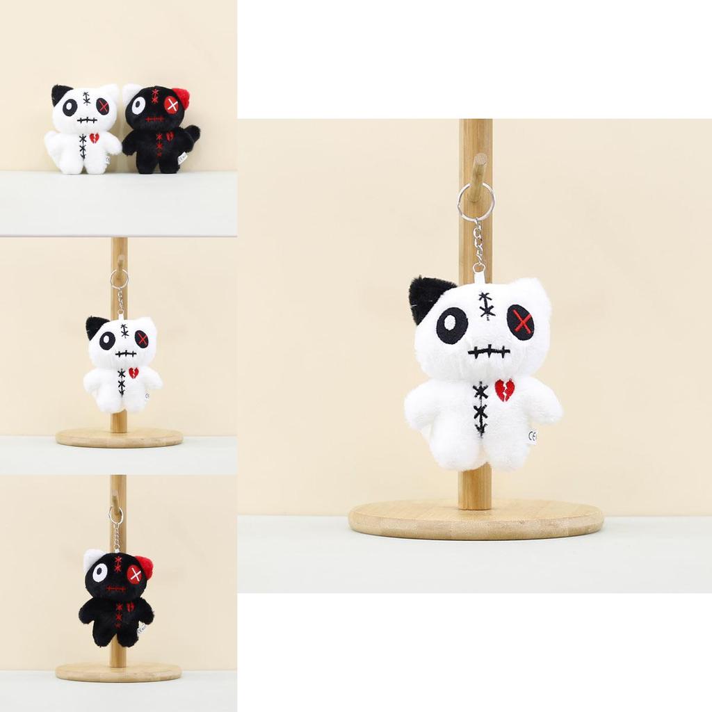 Adorable Plush Cat Keychain Alien Big Eye Cat Doll Soft Toy Bag Charm For Kids