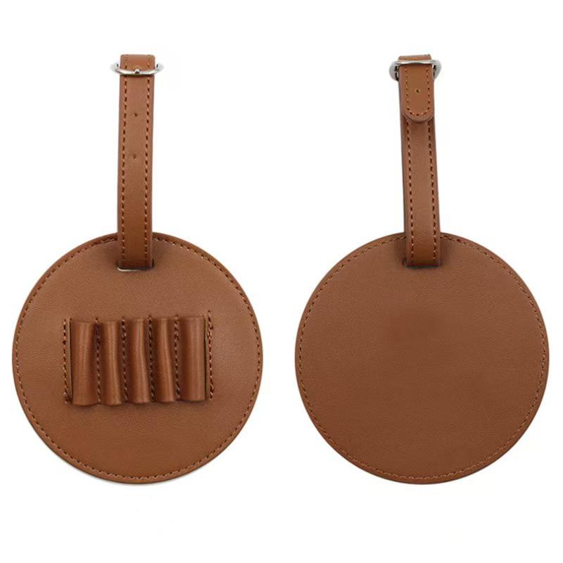 Round Leather Golf Tee Holder Keychain - Portable Outdoor Storage Sleeve