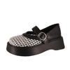 Hollow woven through mesh women's word with single shoes sandals women's shallow mouth Mary Jane shoes hole