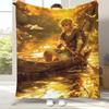 Retro Z-Zelda Cartoon Link Spiele Flanelldecke, Ultra Weiche Warme Plüschdecke für Zuhause Schlafzimmer Bett Sofa Abdeckung Camping Picknick Kind