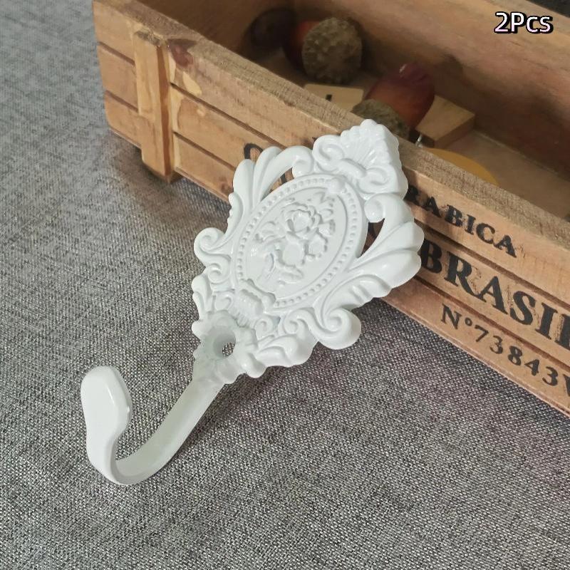 2Pcs Rose Pattern Vintage Bronze Gold European Zinc Alloy Curtain Holdbacks Decoration Hook Wall Hooks For Cloth Hat Drapery