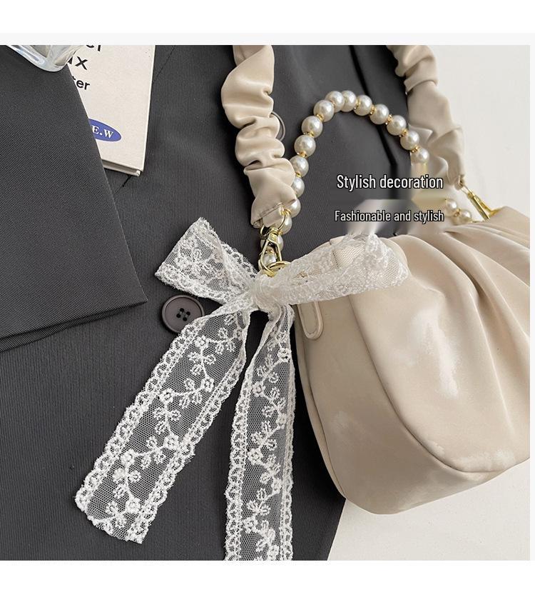Pearl Temperament Women's Ruched Cloud Shoulder Bag - Spring 2025 Fashion