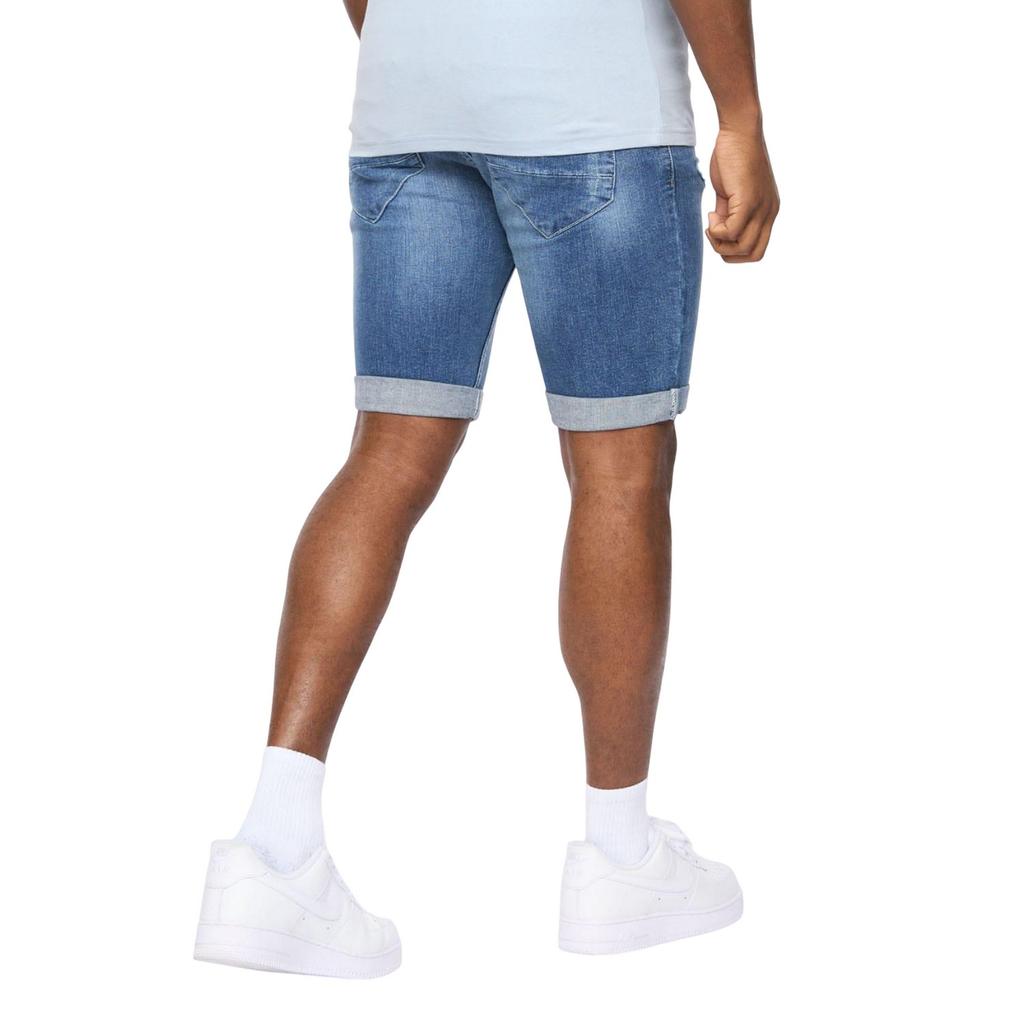 Crosshatch Mens Riptrey Abraised Denim Scratch Shorts