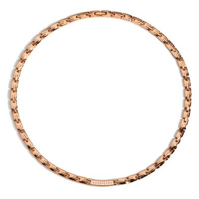 [Rockyu] Men's Stainless Steel Necklace, Hypoallergenic, Long Magnetic Necklace, Pink Gold, Zirconia, Square Chain, 7mm Wide, 50cm, Gold, Silver, Birt