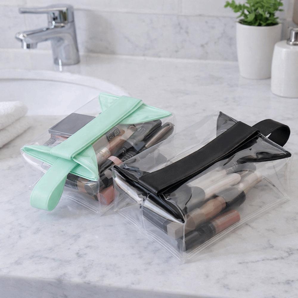 Large Capacity Clear Toiletry Bags Magnetic Closure Cosmetic Pouch Portable PVC Makeup Bag  Women