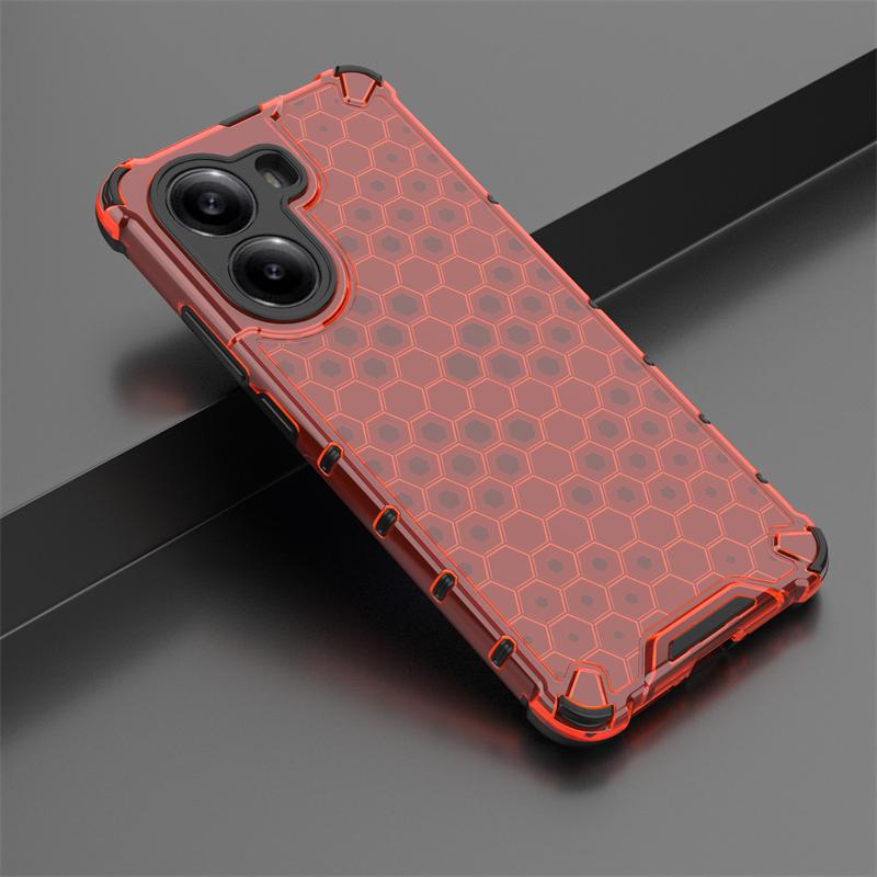 Shockproof Transparent Case For Xiaomi Poco X7 Pro Honeycomb Armor Full Back Case For Poco X7 Pro Case Cover For Poco X7 Pro 5G