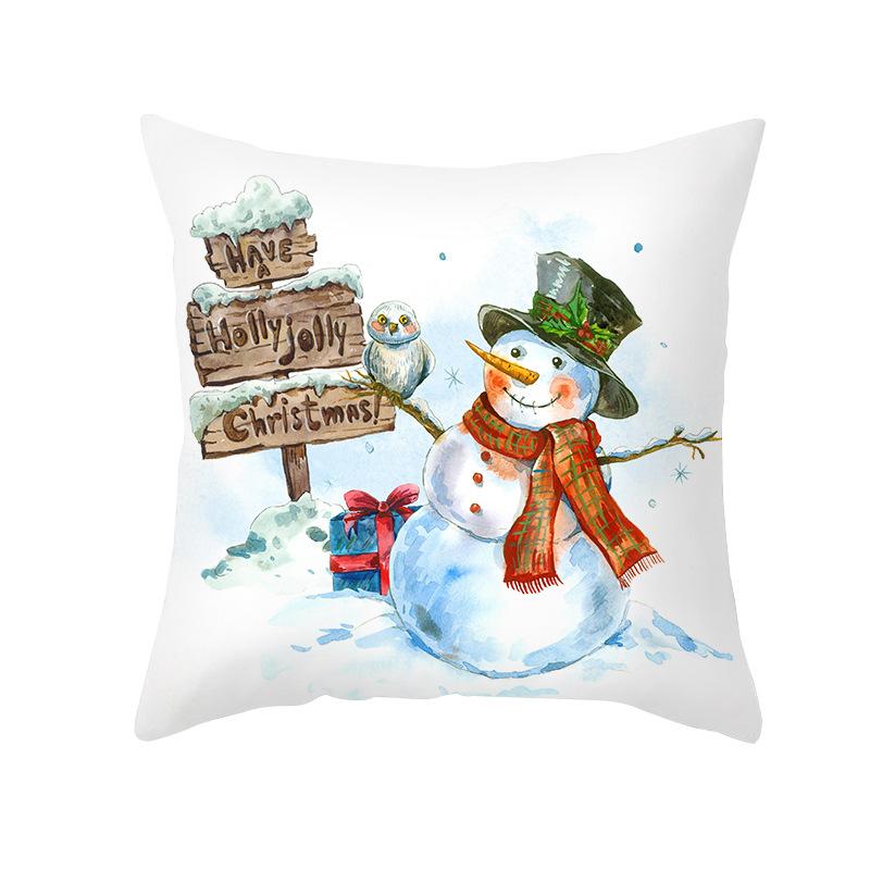 Nordic Print Cartoon Christmas Pillow Cover Colorful Santa Claus Office Pillow Cushion Cover Home