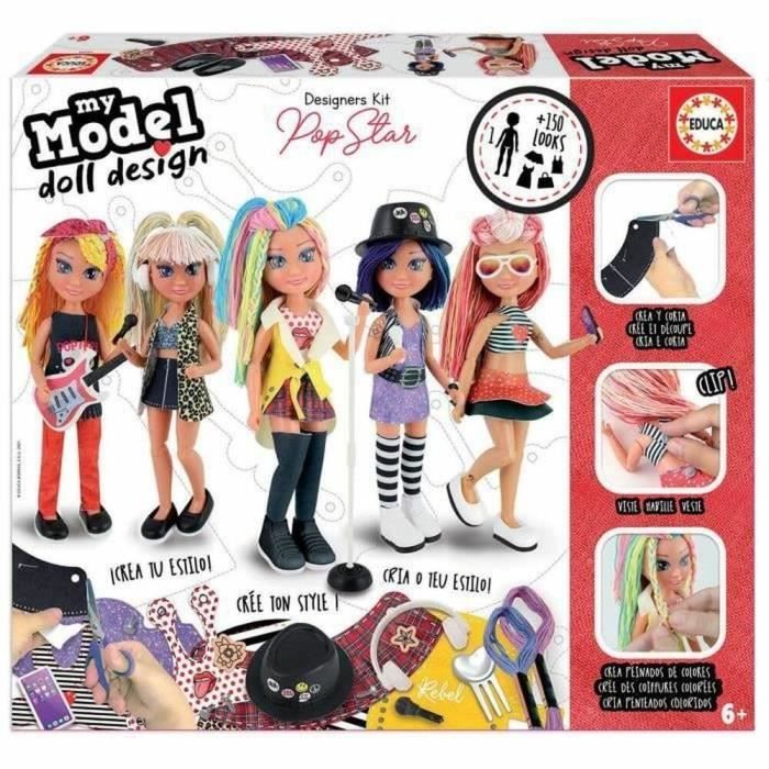 Poupée Articulée À Assembler EDUCA - My Model Doll Design Pop Star - Rouge - Pour Filles De 8 Ans Et Plus
