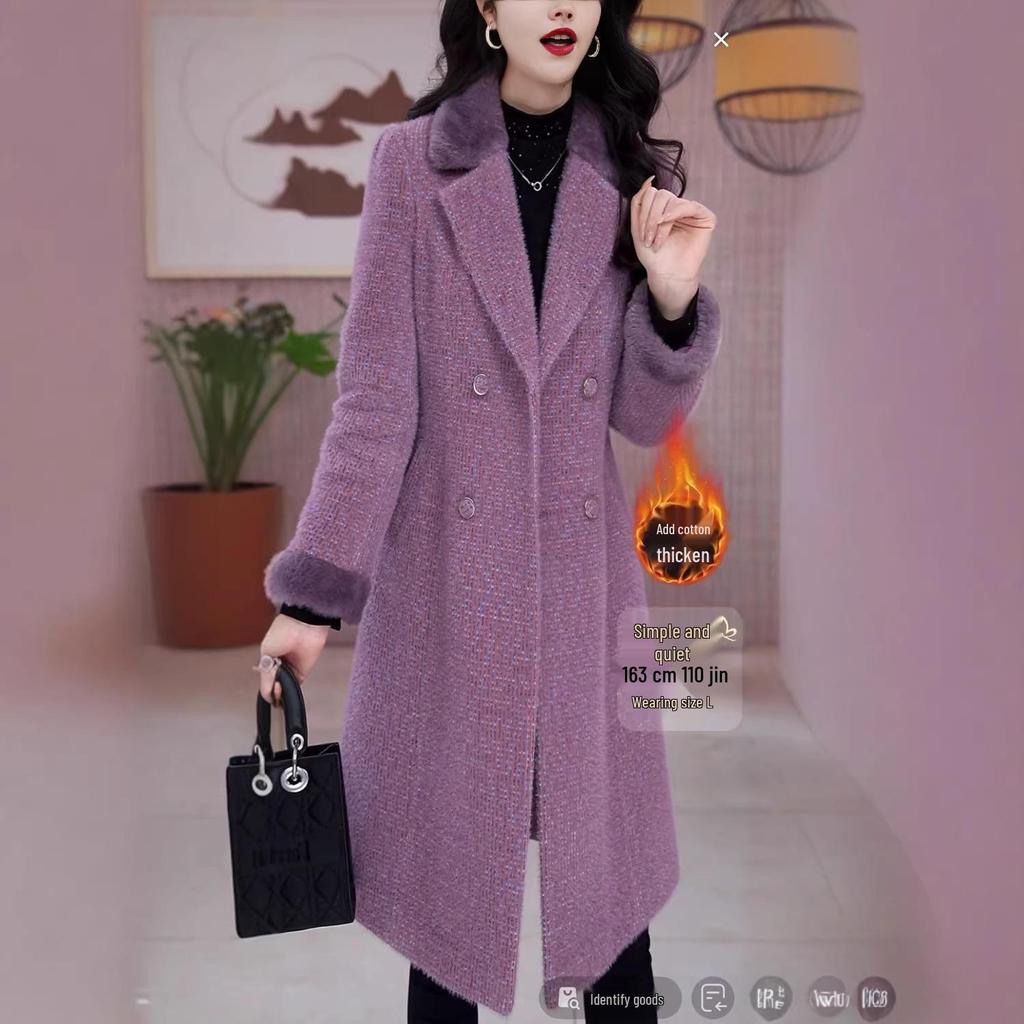 2026 Winter Elegant Slim Fit Cotton-Padded Woolen Coat - Versatile, Age-Reducing, Mid-Length Jacket