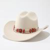 European, American and Western cowboy hats, fashionable and simple woolen top hats, retro chains, ethnic style men's and women's jazz hats