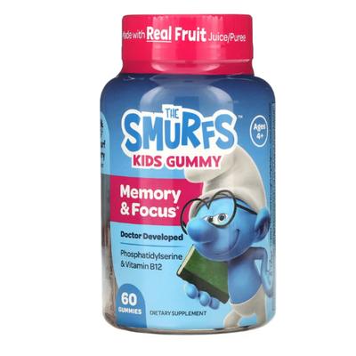 Smurfarna Smurfar Barn Minne & Fokus Gummybjörnar Smurfbär 4 år och äldre 60 gummybjörnar, 60 tabletter, 1 enhet
