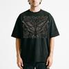 Dark Luna Moth Roses Zodiac Celestial T-Shirt Gothic Witchy Occult Night Sky Tee
