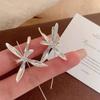 Exquisite Blooming Flower Hook Earrings Accessories Simple Gold Silver Color Plant Dangle Earrings For Women Party Jewelry Gifts