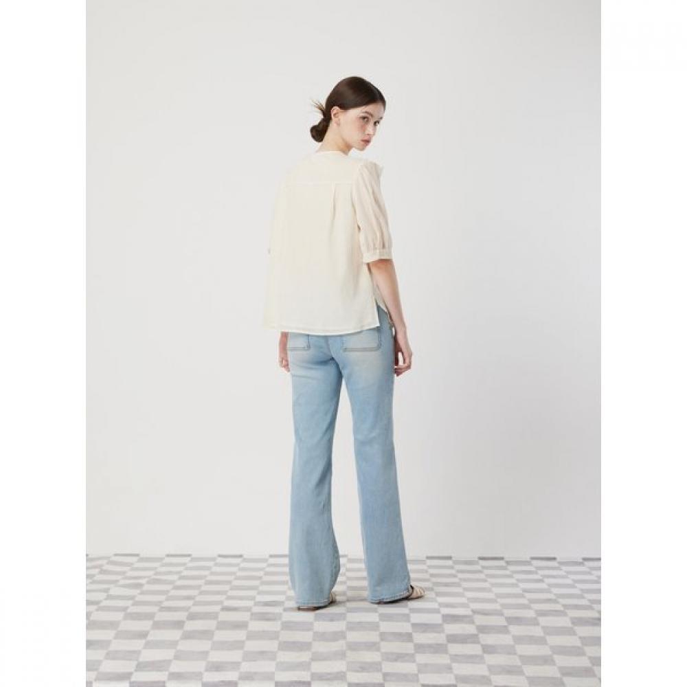 Cc Collect Crinkle Cotton Ruffle Blouse C252msc051