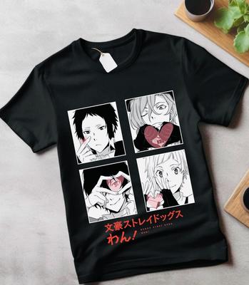 Bungou Stray Dogs T-Shirt, Nakajima Atsushi,Dazai Osamu, Nakahara Love Gift