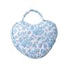 Fashionable Florals Print Heart Cosmetic Case Quilted Construction Spacious Toiletry Bag for Women Girls Travel