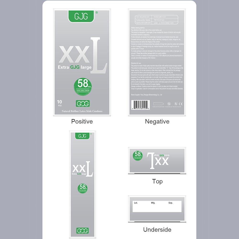 58MM kondom Velikost XXL Velká velikost Kondomy z přírodního kaučuku Velký penis Kondomy velké velikosti Bezpečné sexuální hračky s rukávem na penis pro dospělé