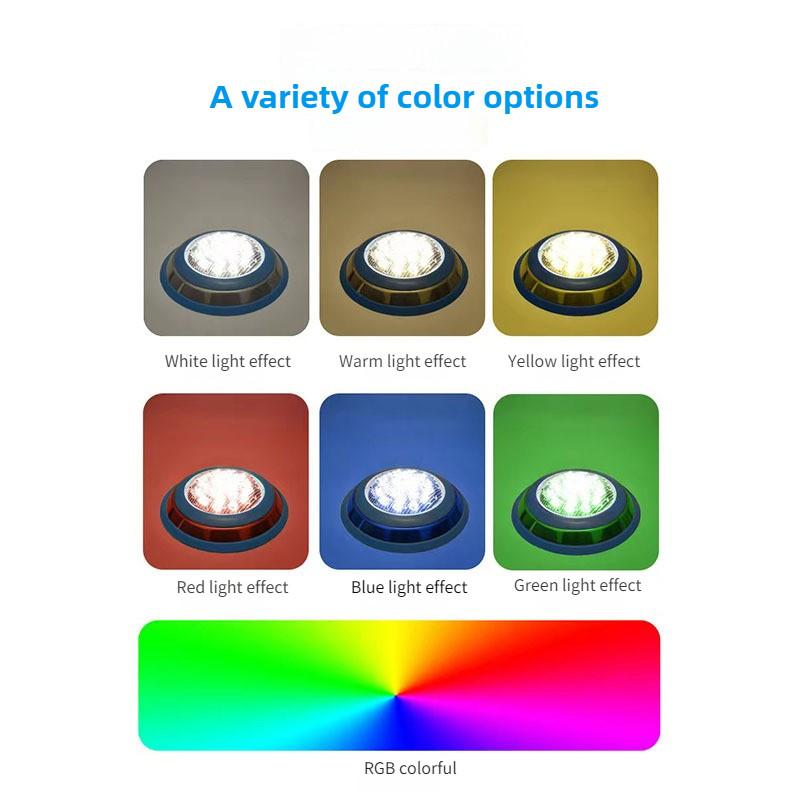 Stainless Steel LED Outdoor Embedded Decorative Fountain Light Waterproof Colorful Underwater Lamp Pool Wall Light