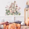 Cartoon Roze Droomkasteel Muursticker Meisjes Slaapkamer Kamer Decoratieve Behang Zelfklevend Verwijderbare Stickers