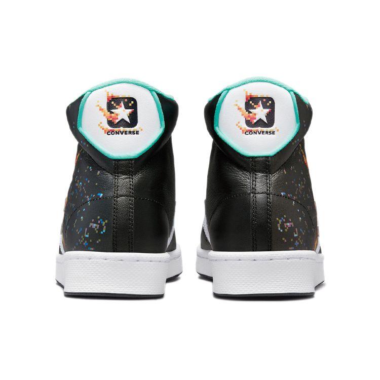 NBA Jam X Converse Pro Leather High Hes On Fire! Unisex Sneakers Black Orange White 171313C