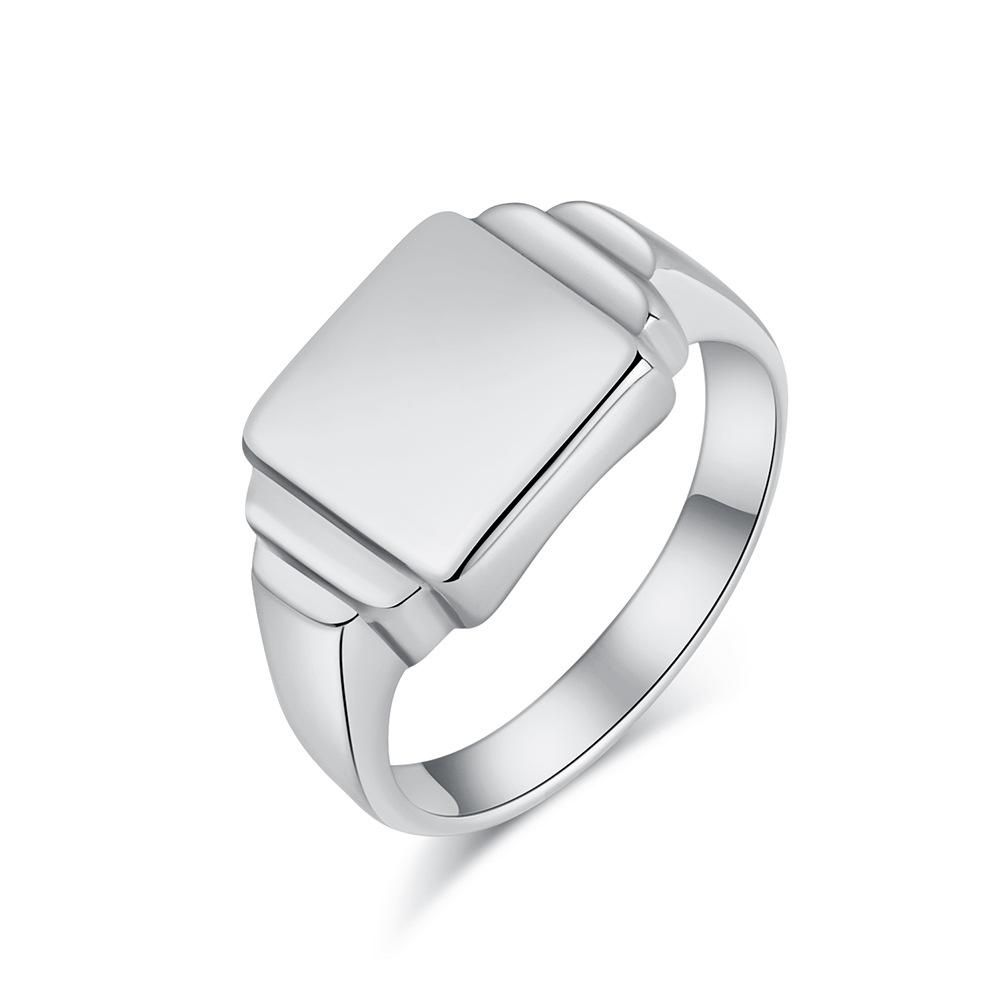 INS Simple Neutral Cold Wind Square Smooth Surface Titanium Steel Ring Ring Men and Women Without Gender Niche Personalized Hand Jewelry 7#