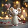 Craft Needle Felting Supply Needle Felted Mouse Handmade Mouse Animal Figurine  Home Decor
