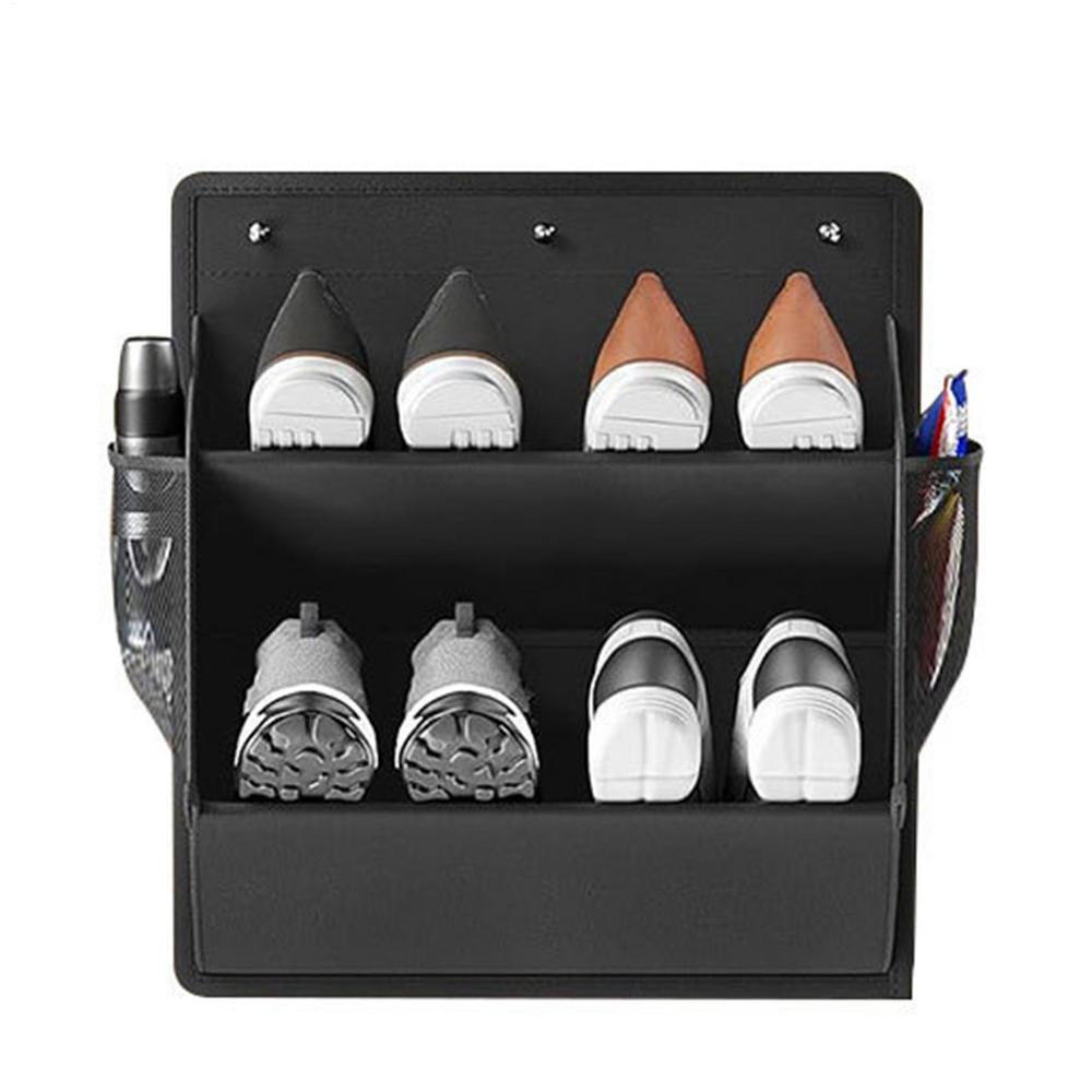 

Економія місця Органайзер для зберігання на двері для взуття Аксесуари для автофургона Тканина Oxford Настінна сумка Стійка для зберігання в шафу спальні чорний