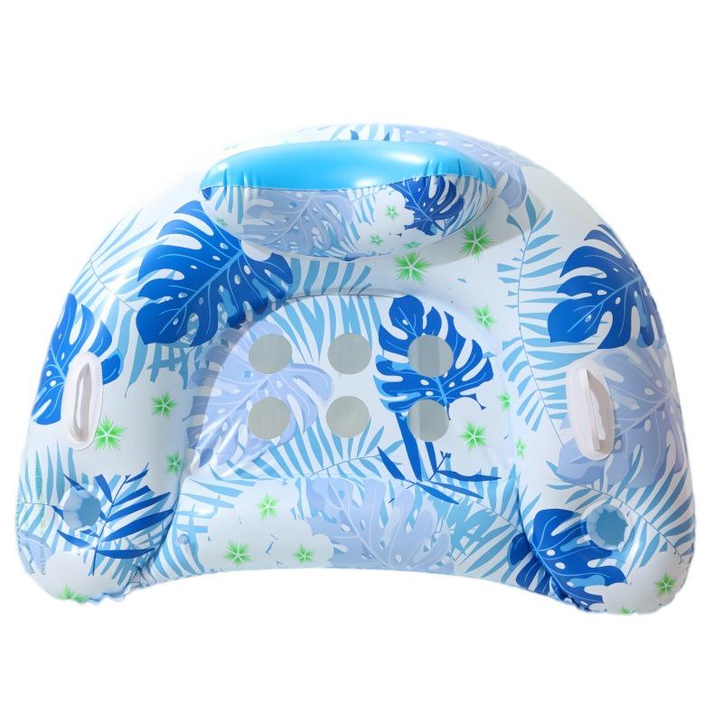 Ins Style Sequin Flower Inflatable Pool Float: U-Shaped Lounge Chair with Net