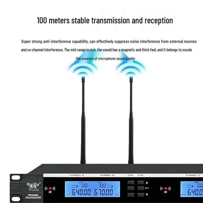 HuiDu HD-2MS Wireless Dual Microphone System (CN version)