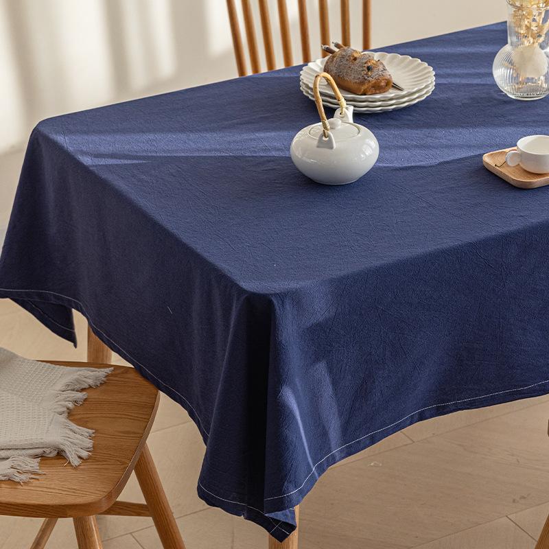 Pure White Linen Cotton Tablecloth Nordic INS Style Fabric Photo Backdrop for Picnic Dorm Dessert Table Cloth Home Decoration