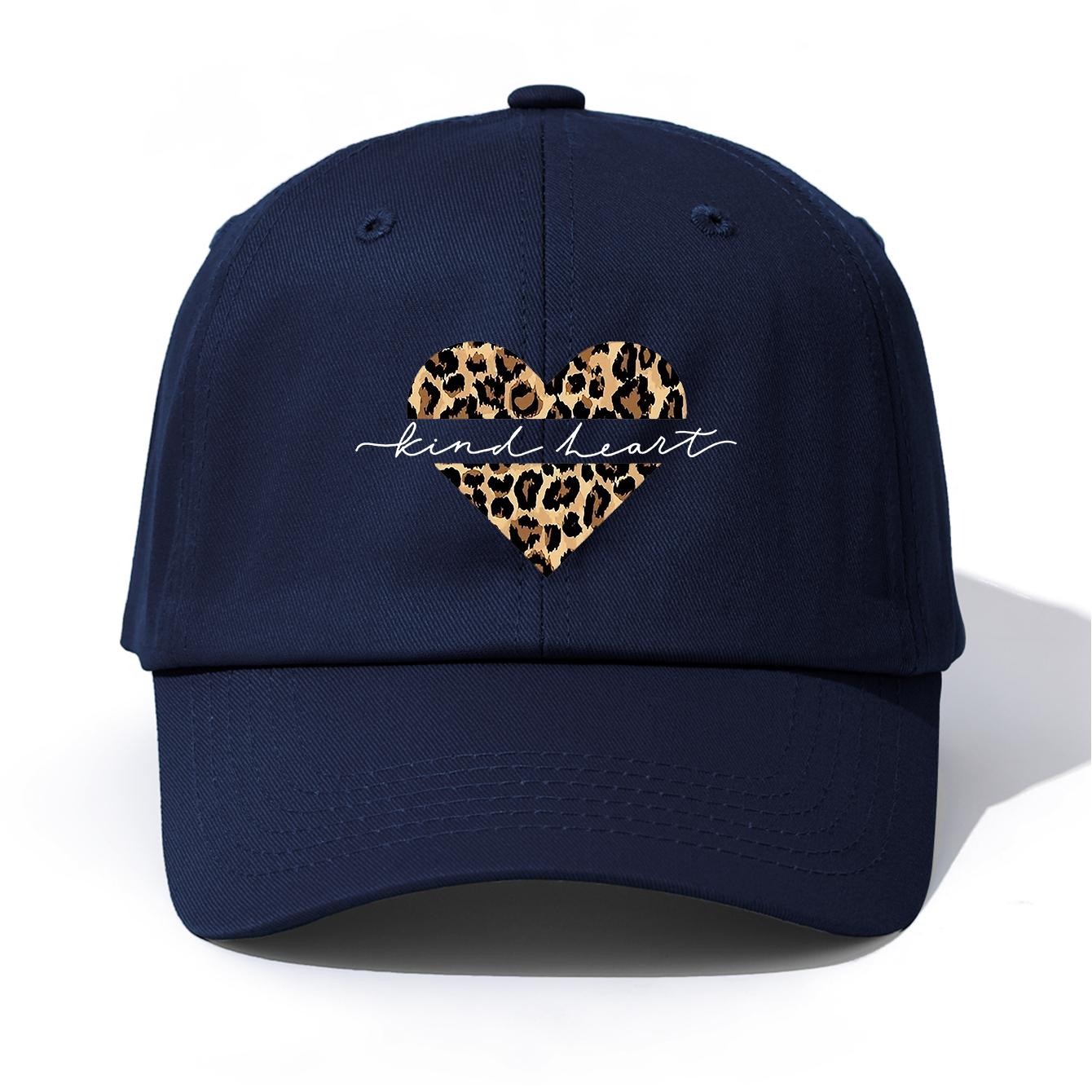 

1pc KIND HEART Print Baseball Cap for Adults,Minimalist Retro Style Casual Soft Adjustable Dad Hat,Perfect As Gift темно-синього кольору