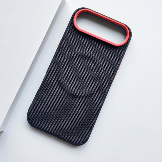 Phone Case for IPhone 17 Pro/Pro Max Stain-resistant Phone Cover Woven Texture Protective Case with Magnetic Charging