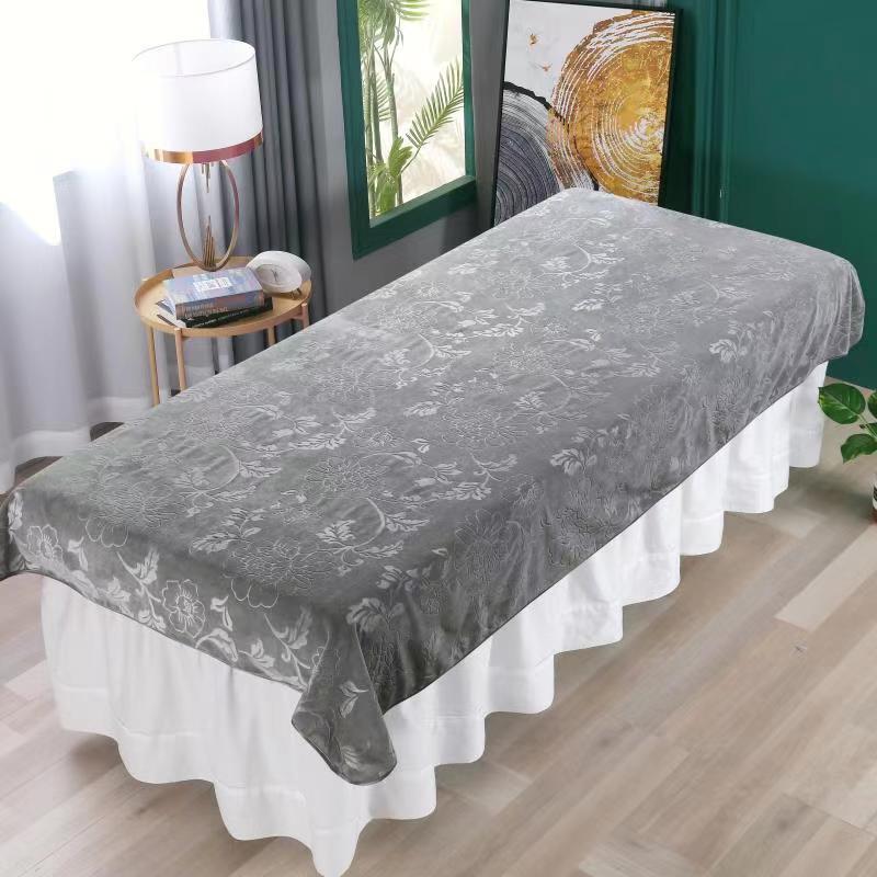 Soft Flannel Velvet Beauty Bedspread Beauty Bed Sheet SPA Massage Treatment Bed Table Cover Salon Bed Sheet With / Without Hole