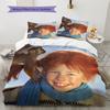 Pippi Langstrumpf Muster Bettwäsche, Steppbett Set Bettbezug Kissenbezug Zuhause Geburtstagsgeschenk (1 Bettbezug + 2 Kissenbezüge, ohne Füllung)