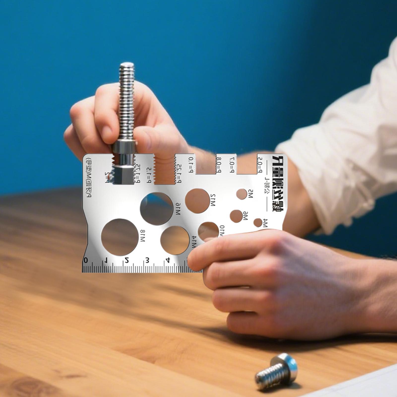 

stainless steel Thread screw measuring ruler New Thread pitch combination set Anti-Slip Portable Measuring Gauge Tool CHINA