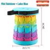 Rainbow Telescopic Adjustable Folding Stool for Leisure, Fishing, and Household Use