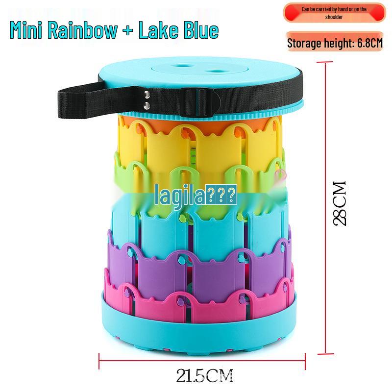 Rainbow Telescopic Adjustable Folding Stool for Leisure, Fishing, and Household Use