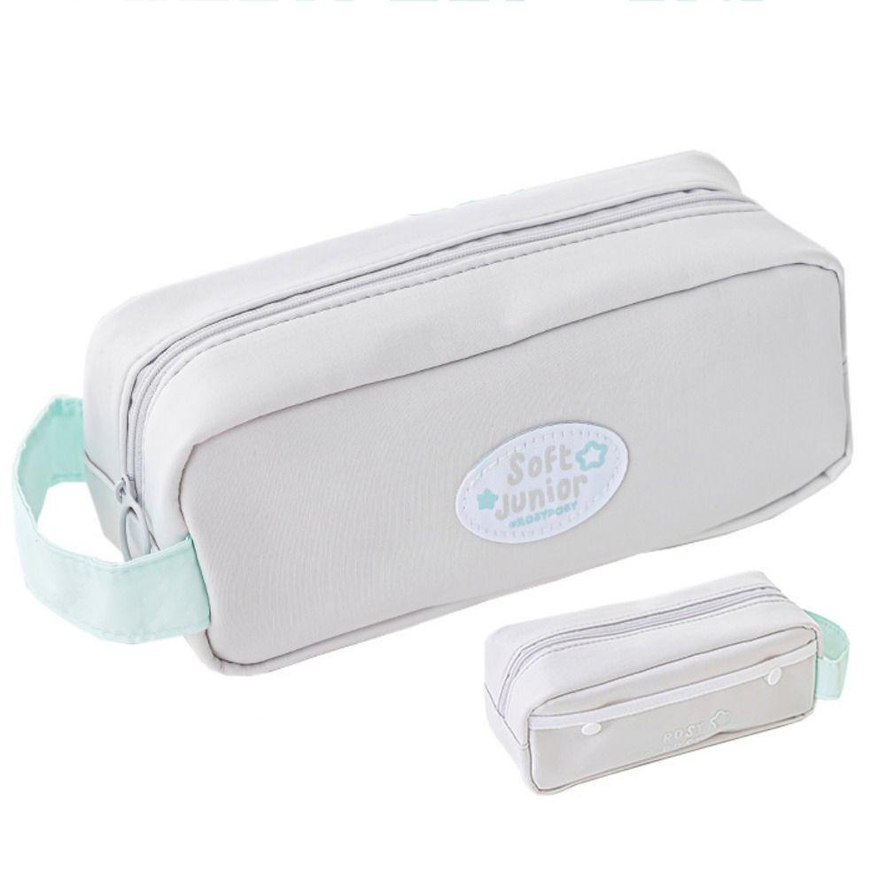 

Двухслойный пенал большой вместимости, пенал конфетного цвета, сумка для хранения серый