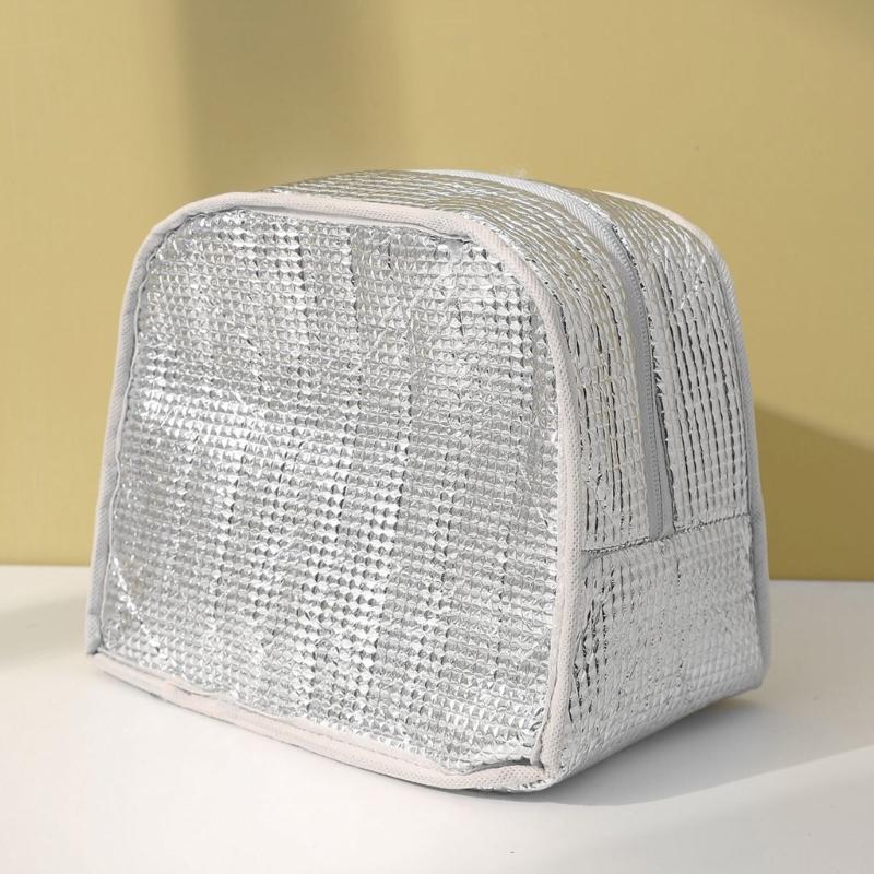 Stylish Insulated Lunch Bag Solid Color Casual Lunch Box Cooling Handbag for School Office or Outdoor Adventures