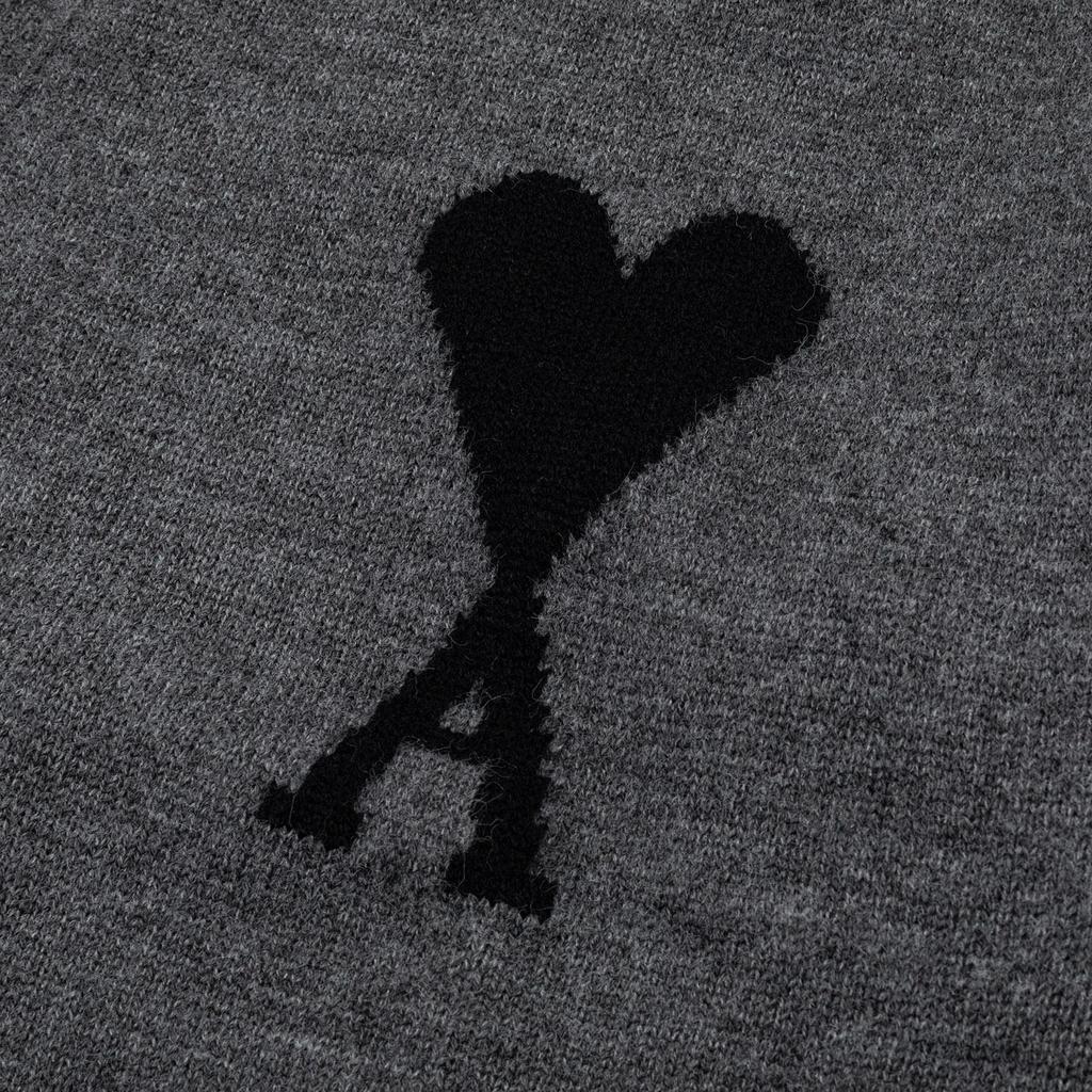 AMI Men's Autumn and Winter New Product Love Alpaca Wool Blended Soft and Sticky Knitted Cardigan Round Neck Cloud Sweater Pocket Coat